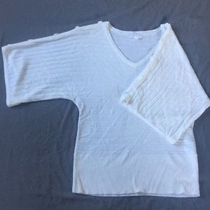 White V-neck sweater